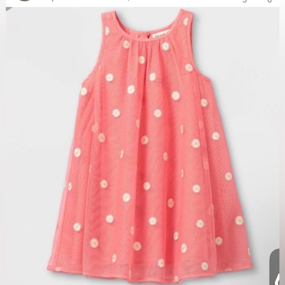 Cat & Jack pink tulle dress with daisies